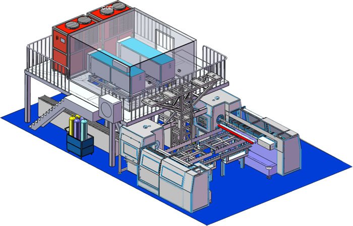 線上的4000W CO2激光缸套切割系統設計圖